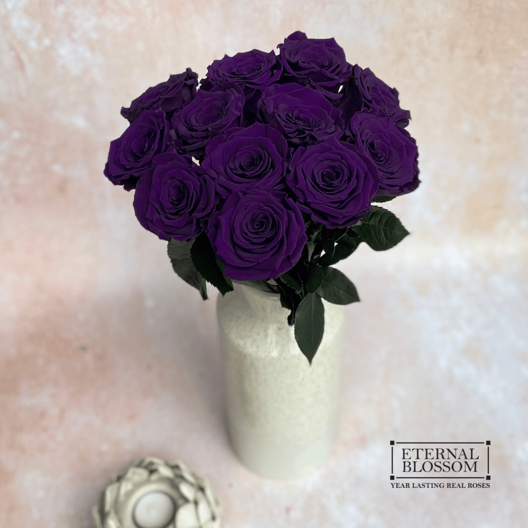 A Dozen Long Stem Roses - Year Lasting Infinity Roses