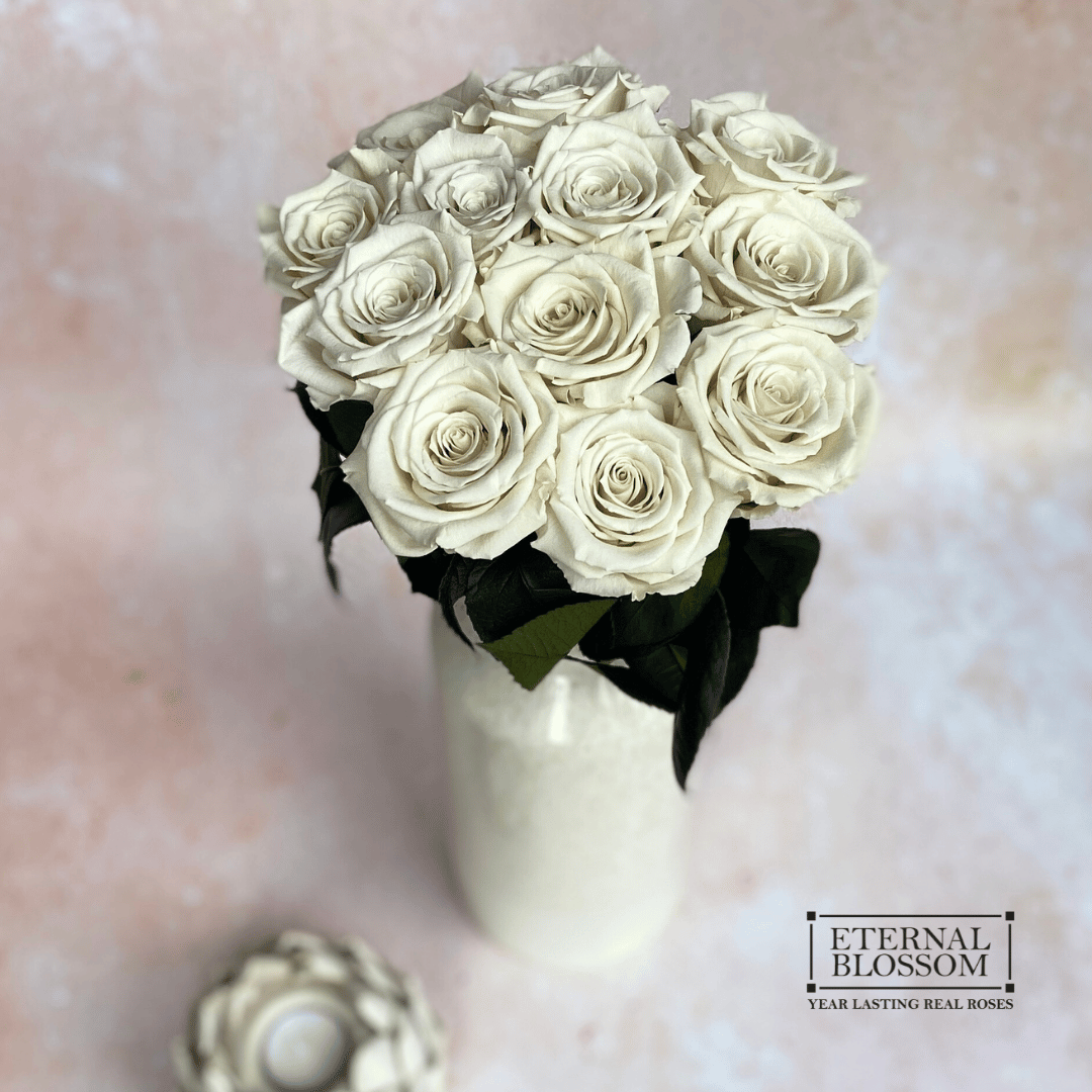 A Dozen Long Stem Roses - Year Lasting Infinity Roses