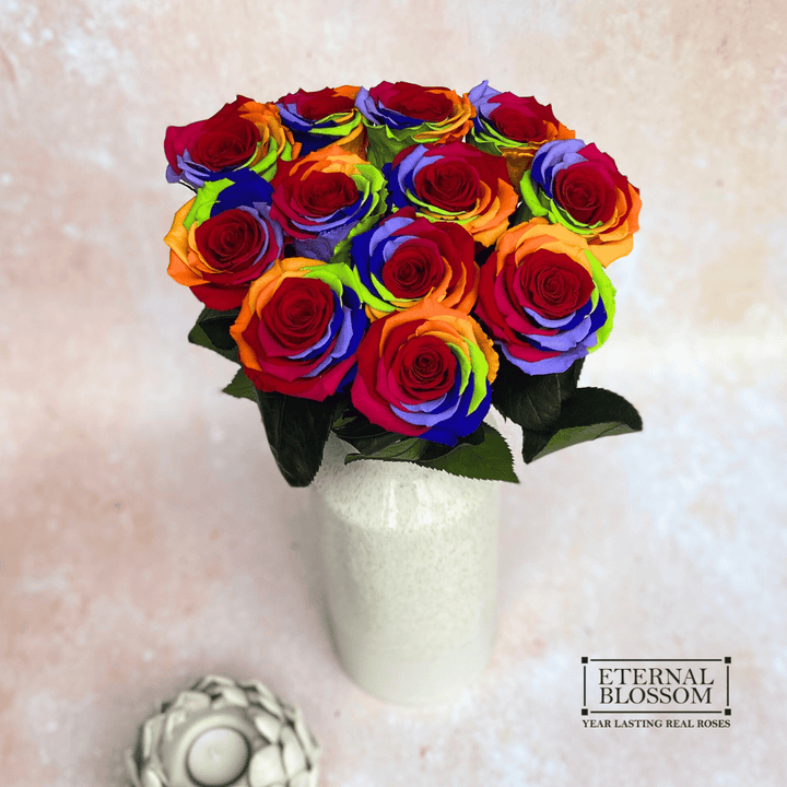 A Dozen Long Stem Roses - Year Lasting Infinity Roses