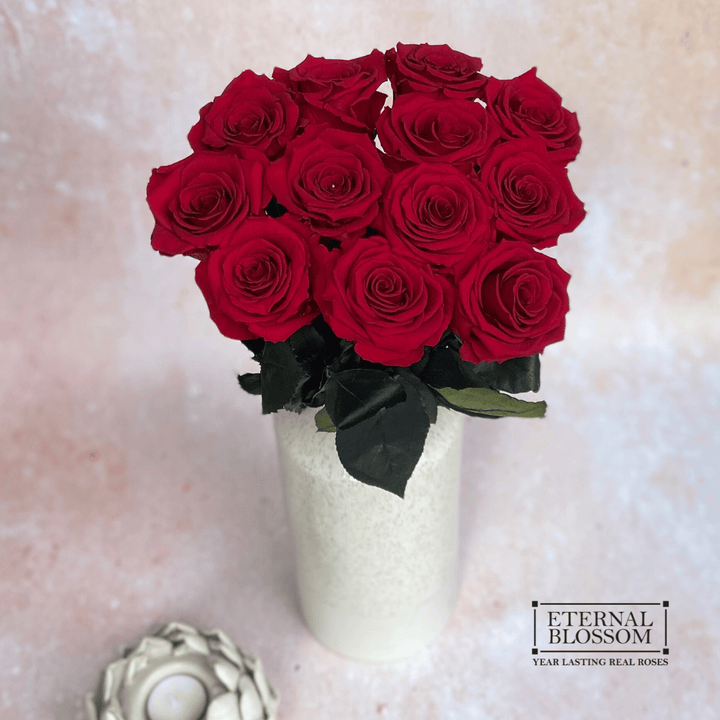 A Dozen Long Stem Roses - Year Lasting Infinity Roses